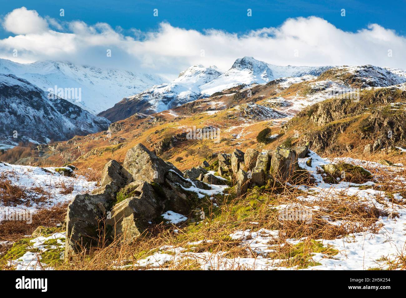 Langdale Pikes Lake District Cumbria Stock Photo