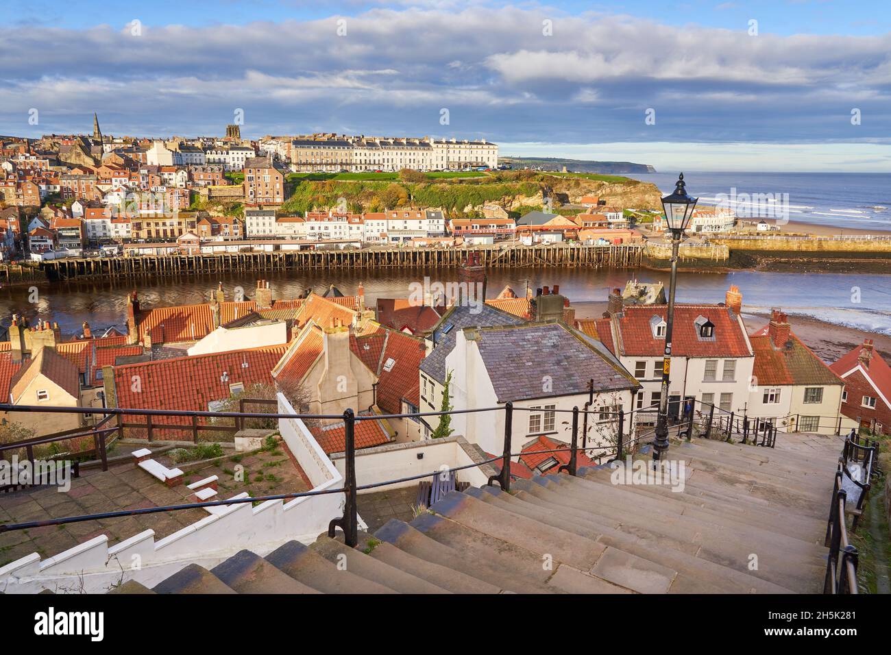 199 Steps Whitby Yorkshire Stock Photo