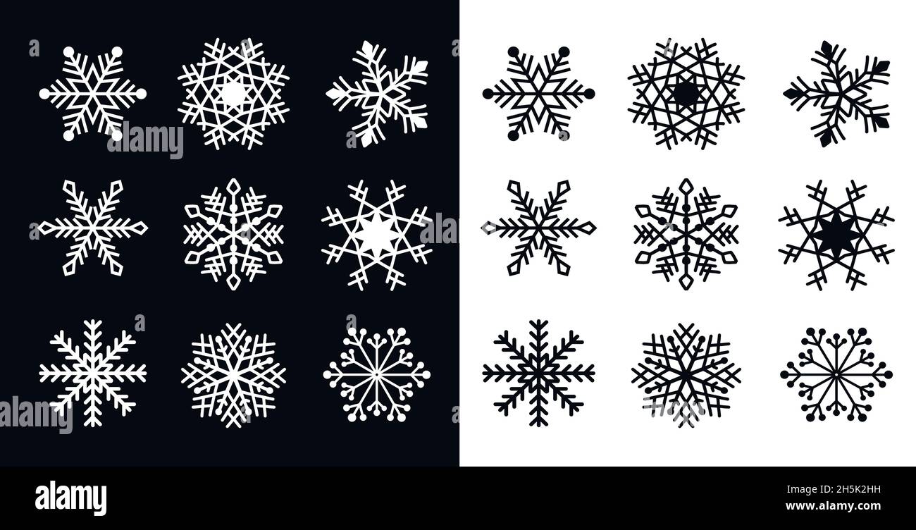 Great design holiday snowflakes isolate on blue background. Vector illustration.  Stock Vector