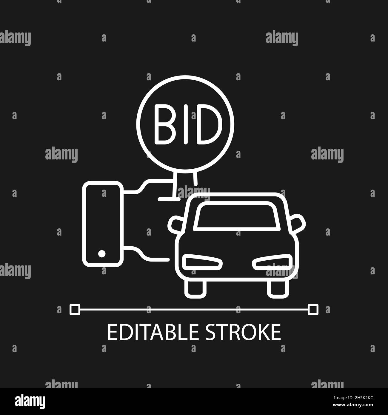 Vehicle auction linear icon for dark theme Stock Vector Image & Art - Alamy