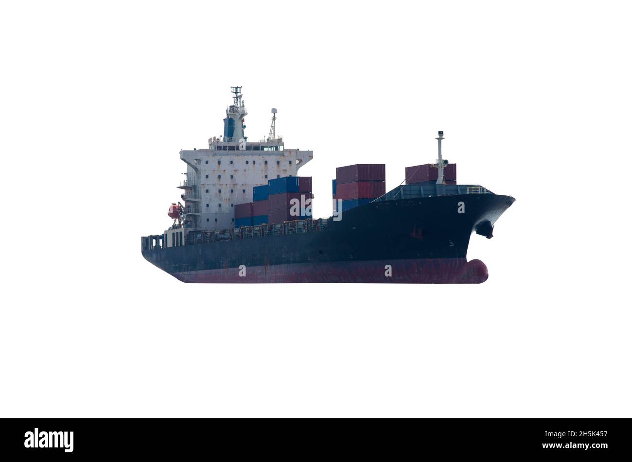 Container Cargo ship in the ocean. Freight Transportation Stock Photo