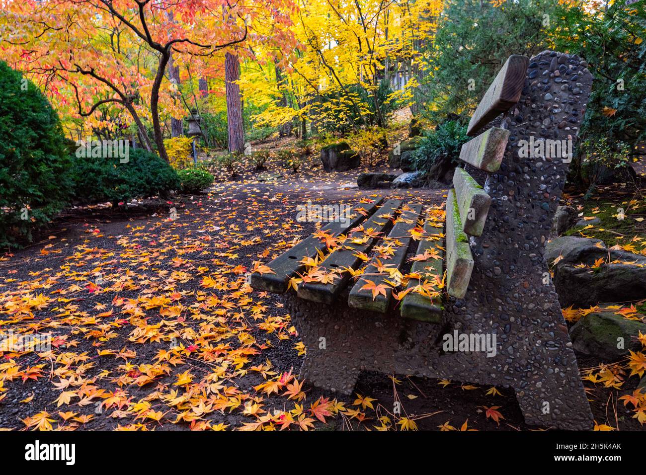 When I first came apon this sceen in the nishinomiya japanese gardens in Spokane Washington, I felt like it was an invitation to sit and enjoy all of Stock Photo
