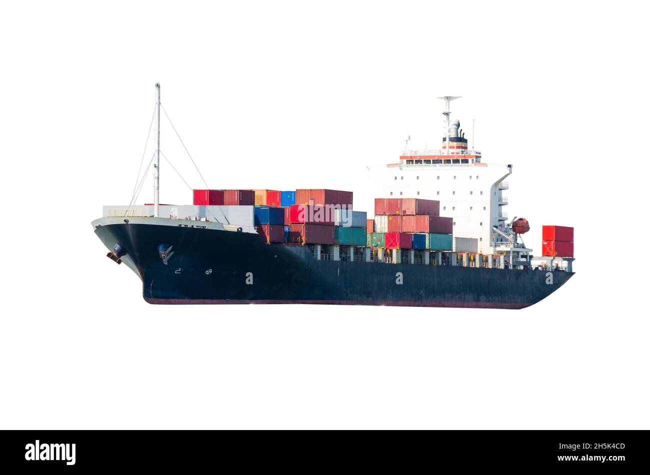 Container Cargo ship in the ocean isolated on white background, Freight ...