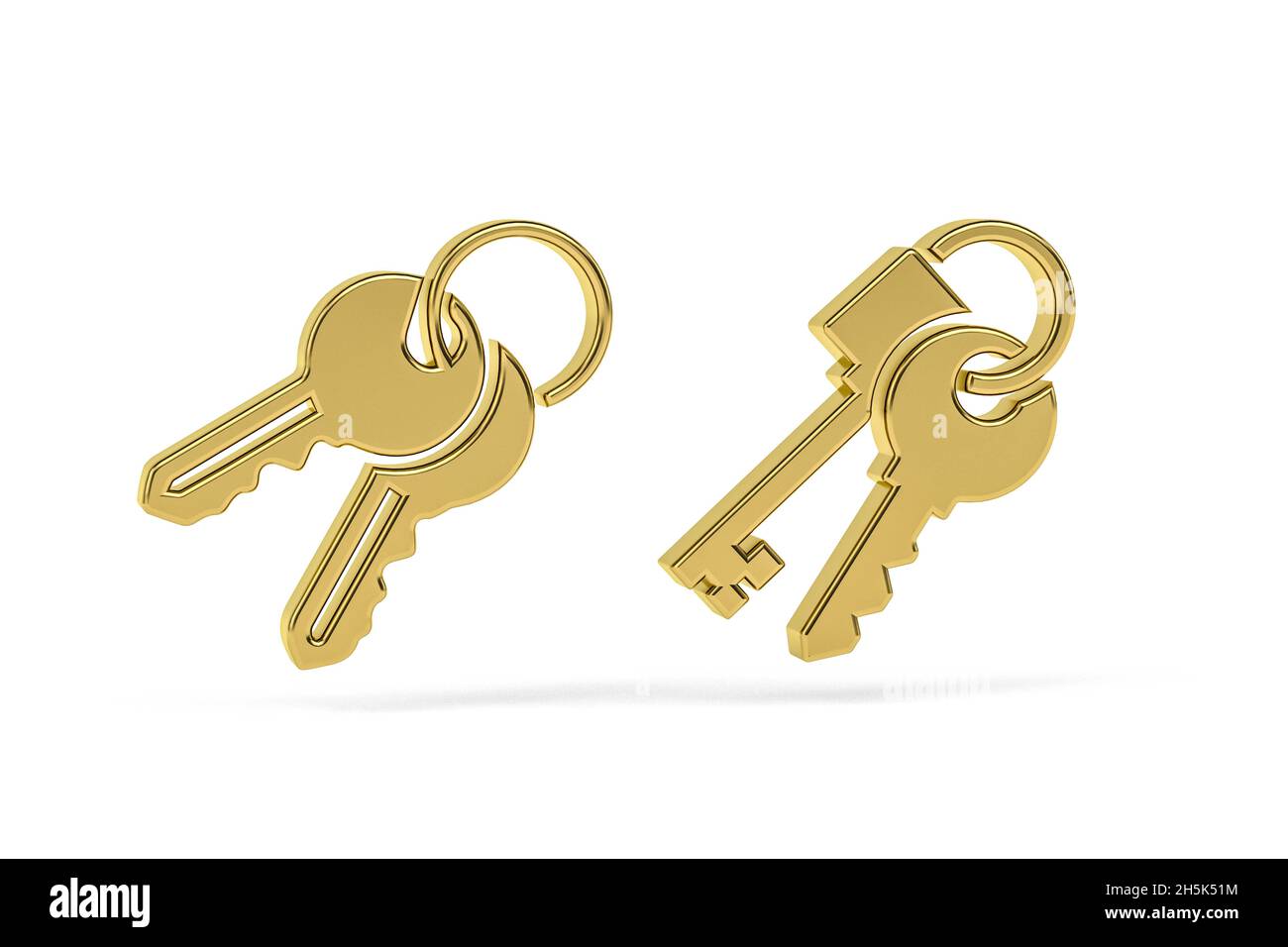 Golden 3d key icon isolated on white background - 3d render Stock Photo ...