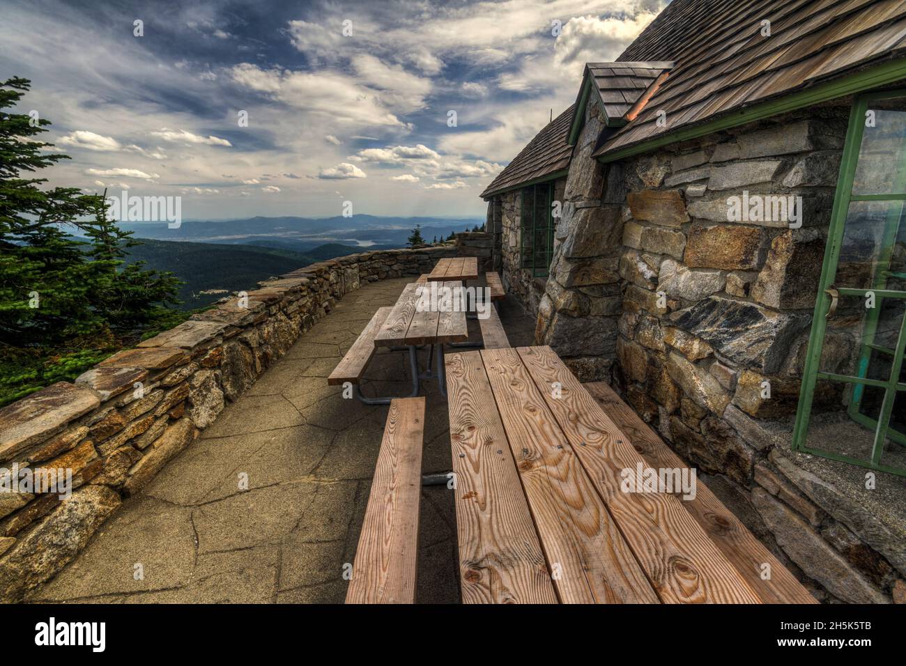 The view from the  Vista House atop Mount Spokane. Stock Photo