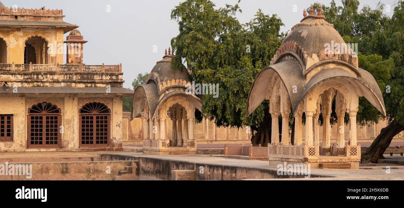 Exterior of inner courtyard in Ahhichatragarh Fort (Nagaur Fort); Nagaur, Rajasthan, India Stock Photo