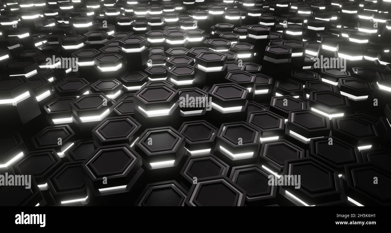Black and White. Hexagon abstract background. hexagonal structure 3d ...