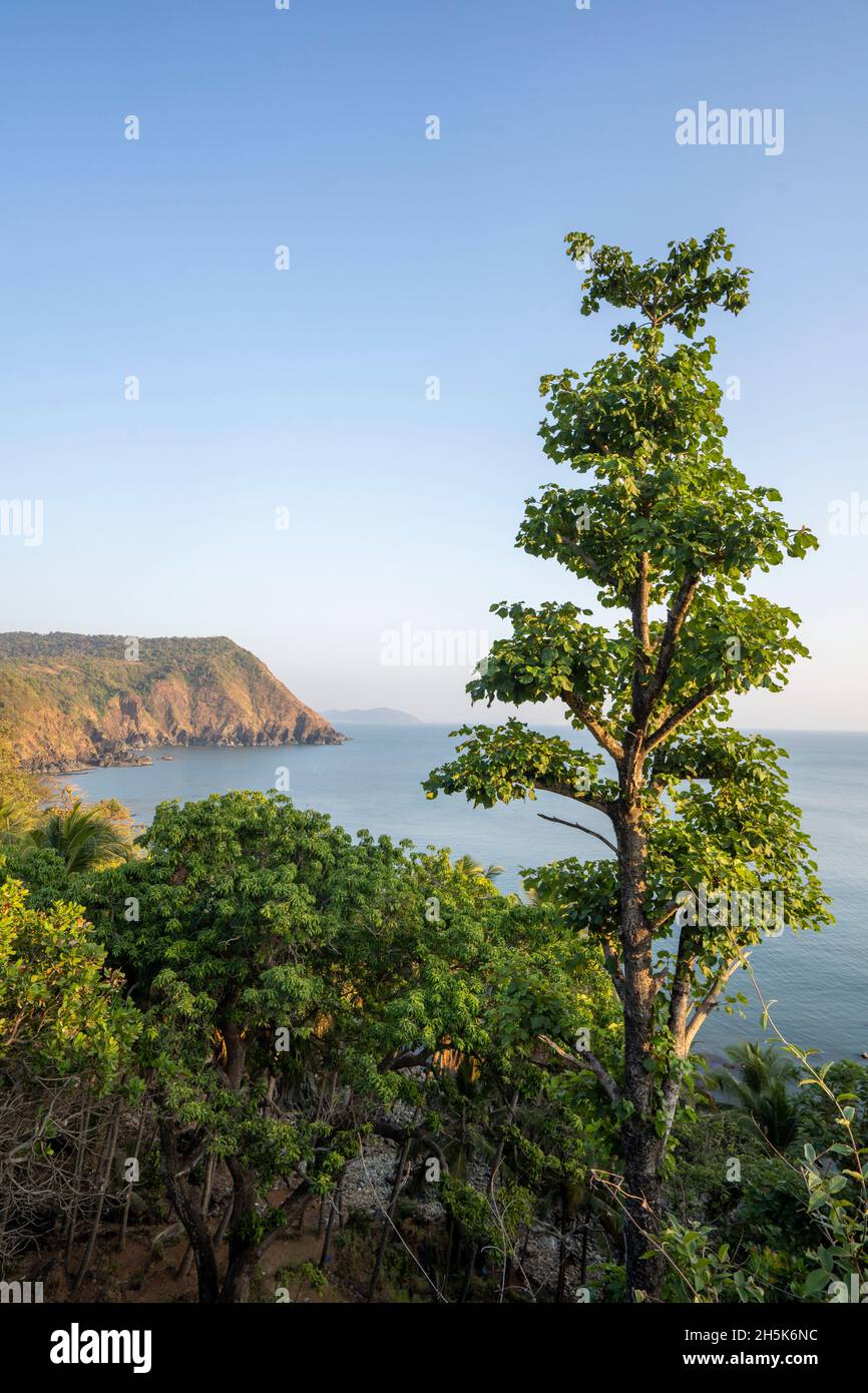 Coastal view from ramparts, Cabo de Rama Fort; South Goa, Goa, India Stock Photo