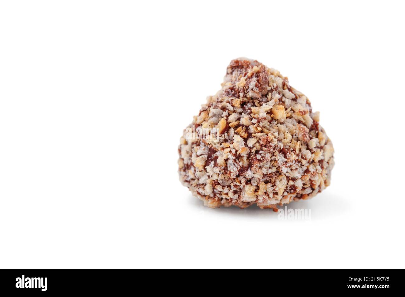 Candy cane truffle close up isolated on white Stock Photo