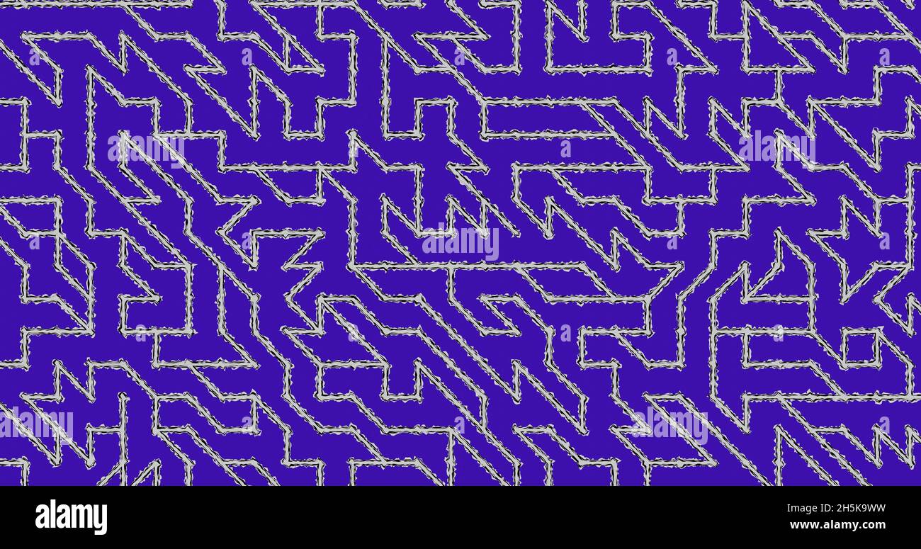 Purple pattern maze background wallpaper 3d illustration Stock Photo