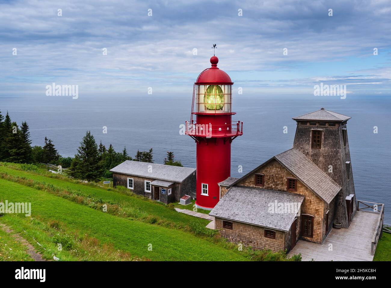 Pointe-a-la-Renommee Lighthouse on the Gaspe Peninsula of Quebec, Canada; Quebec, Canada Stock Photo