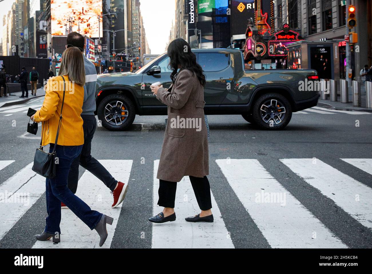 A Rivian R1T pickup, the Amazonbacked electric vehicle (EV) maker, is