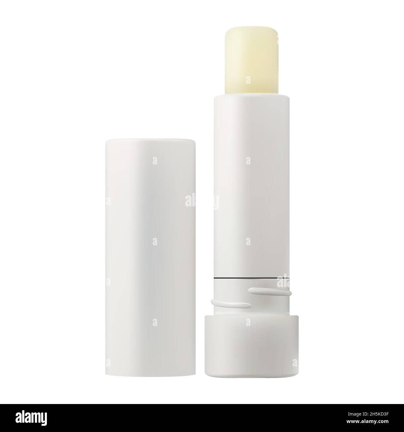 Lip balm stick. White lipstick tube, beauty cosmetic packaging blank