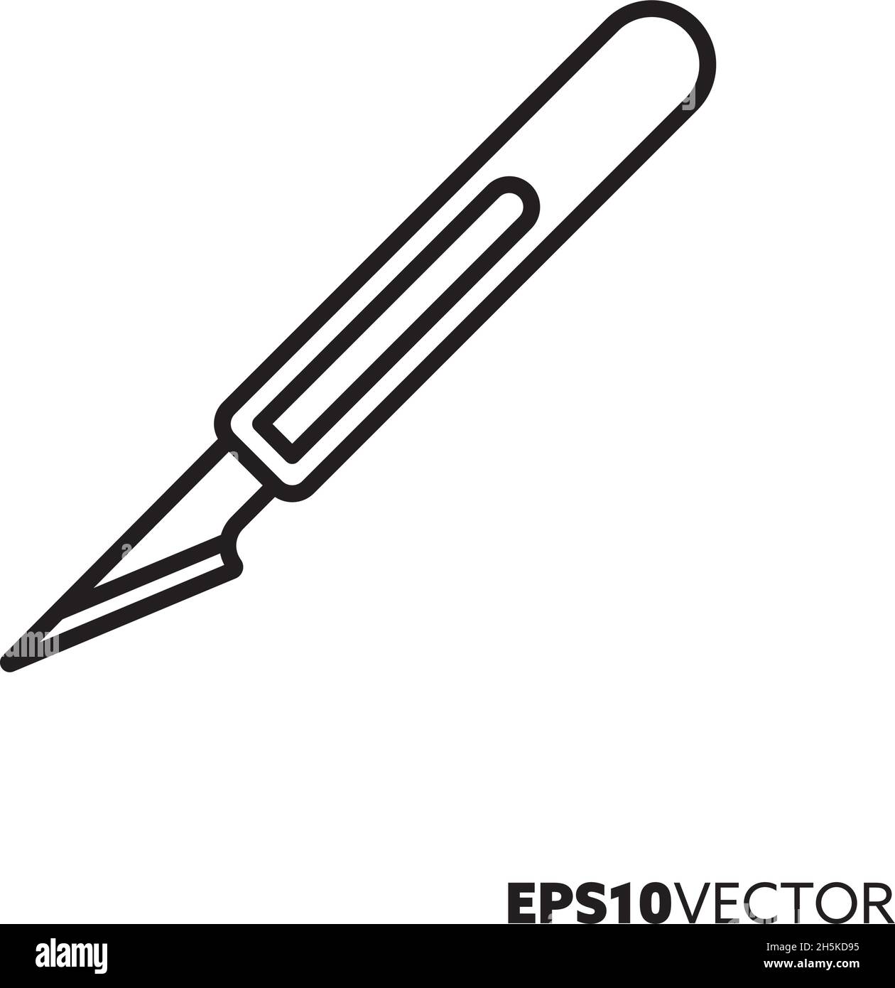 Scalpel line icon. Outline symbol of surgical equipment. Health care and medicine concept flat