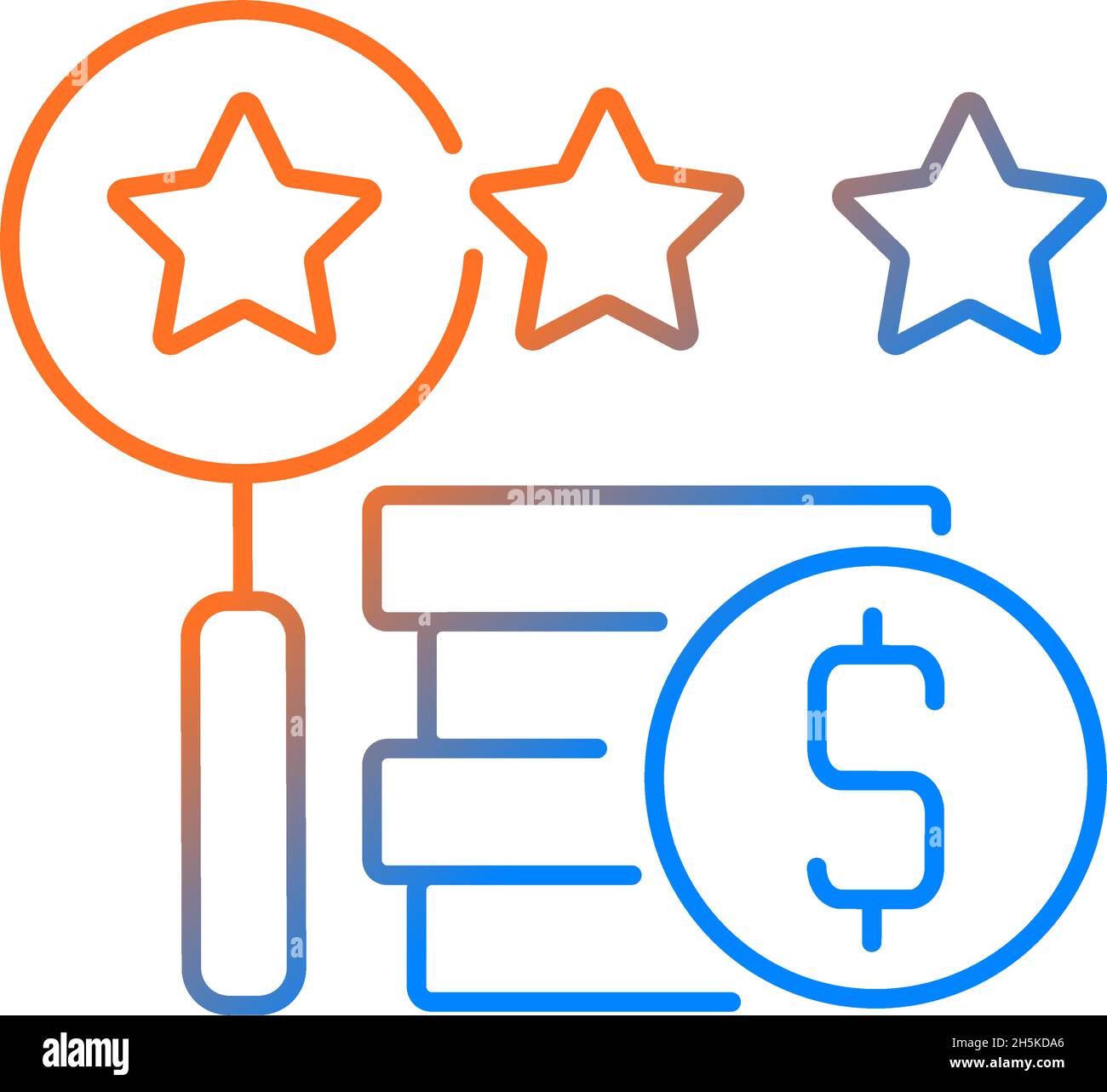 Appraising process gradient linear vector icon Stock Vector