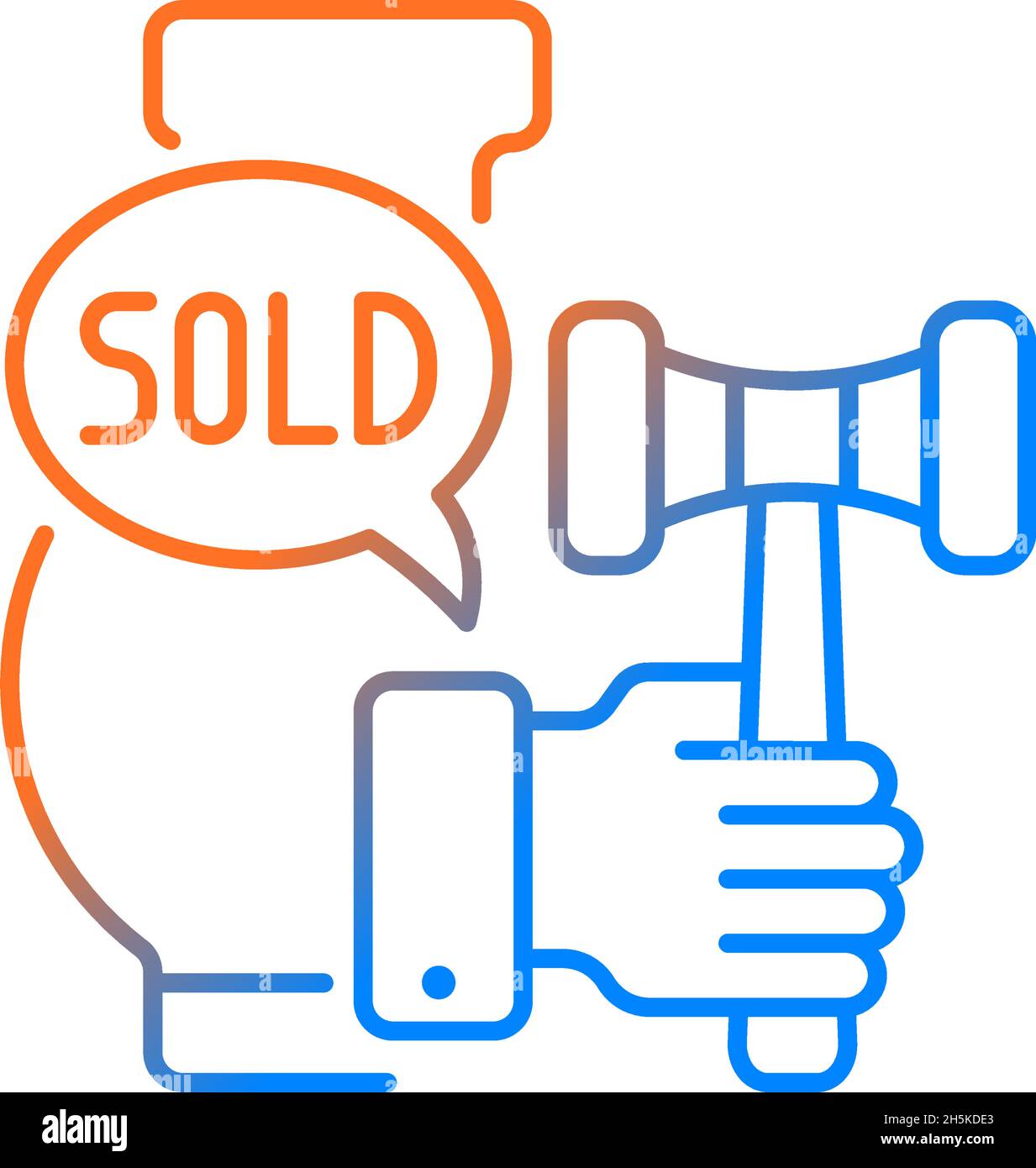 Auctioneer gradient linear vector icon Stock Vector
