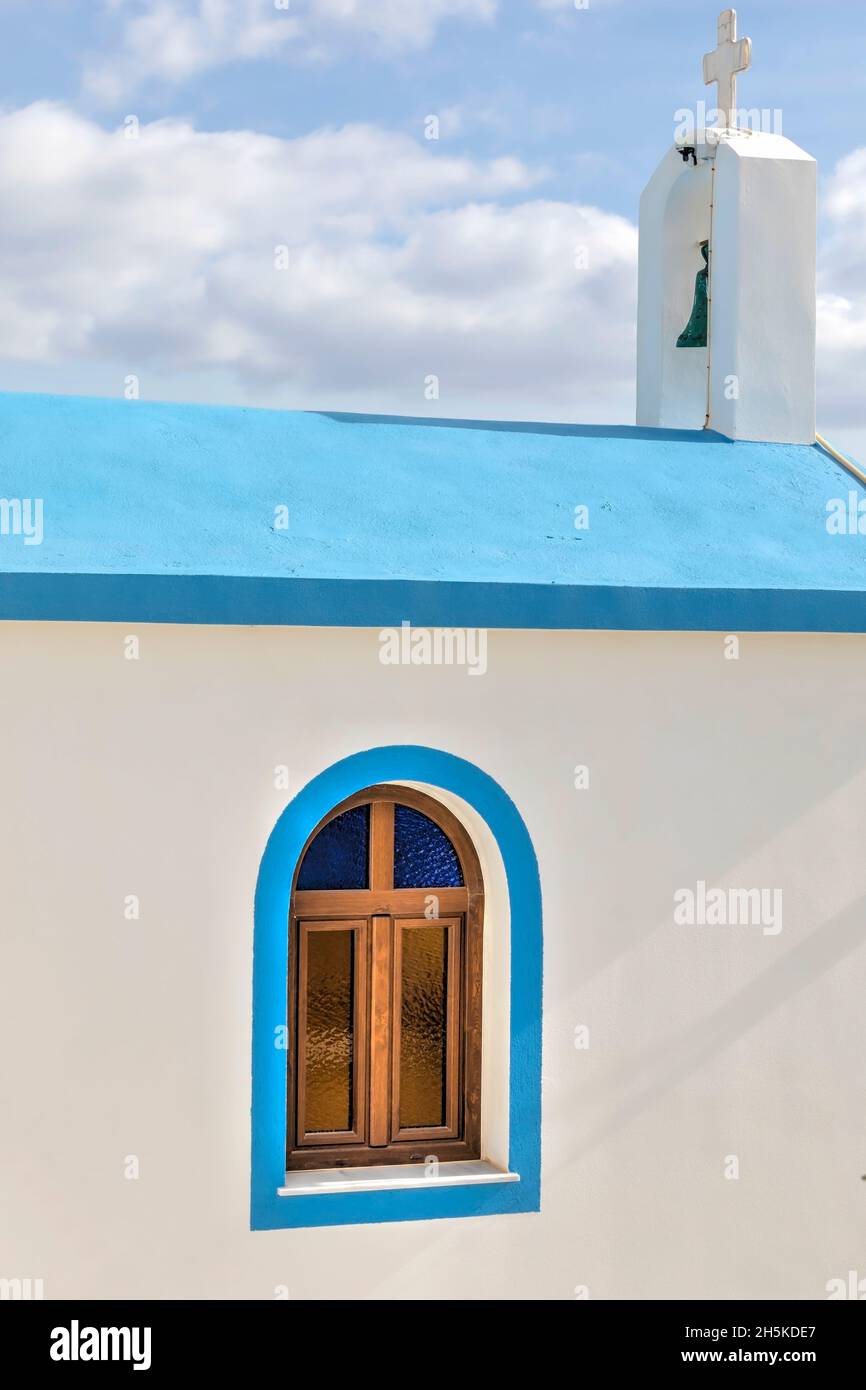 Greek Orthodox Church . Close Up .Typical Greek architecture of island churches in Greece. Stock Photo