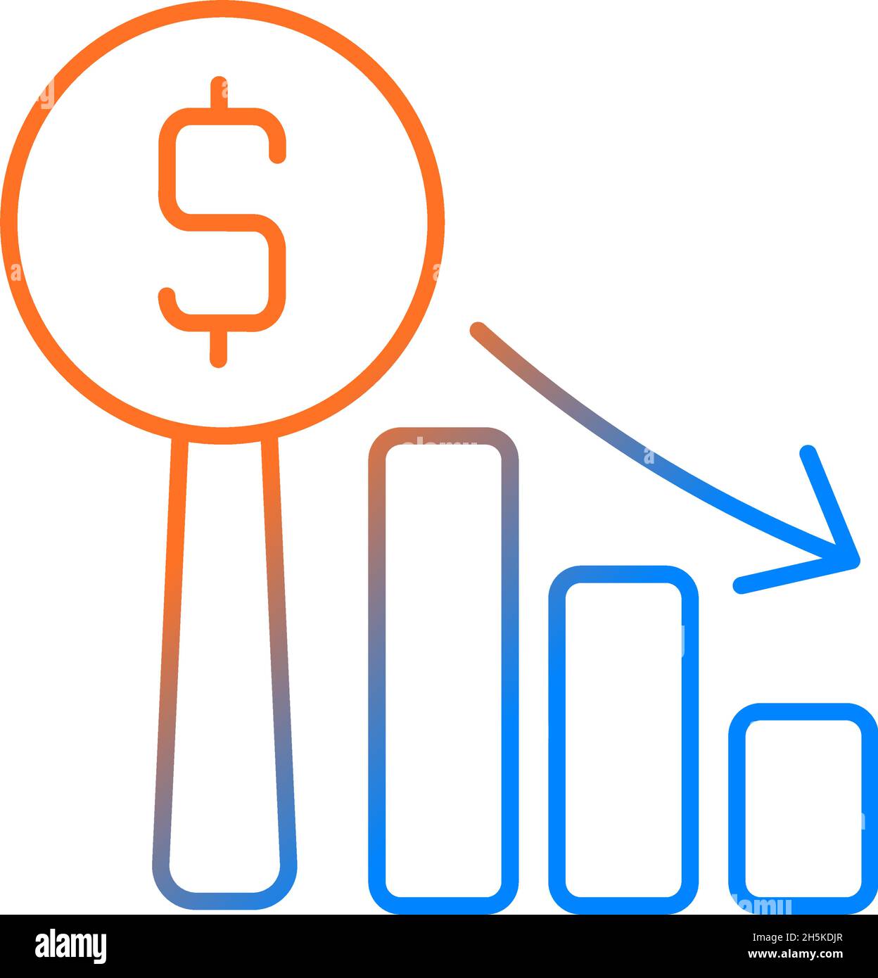 Dutch auction gradient linear vector icon Stock Vector