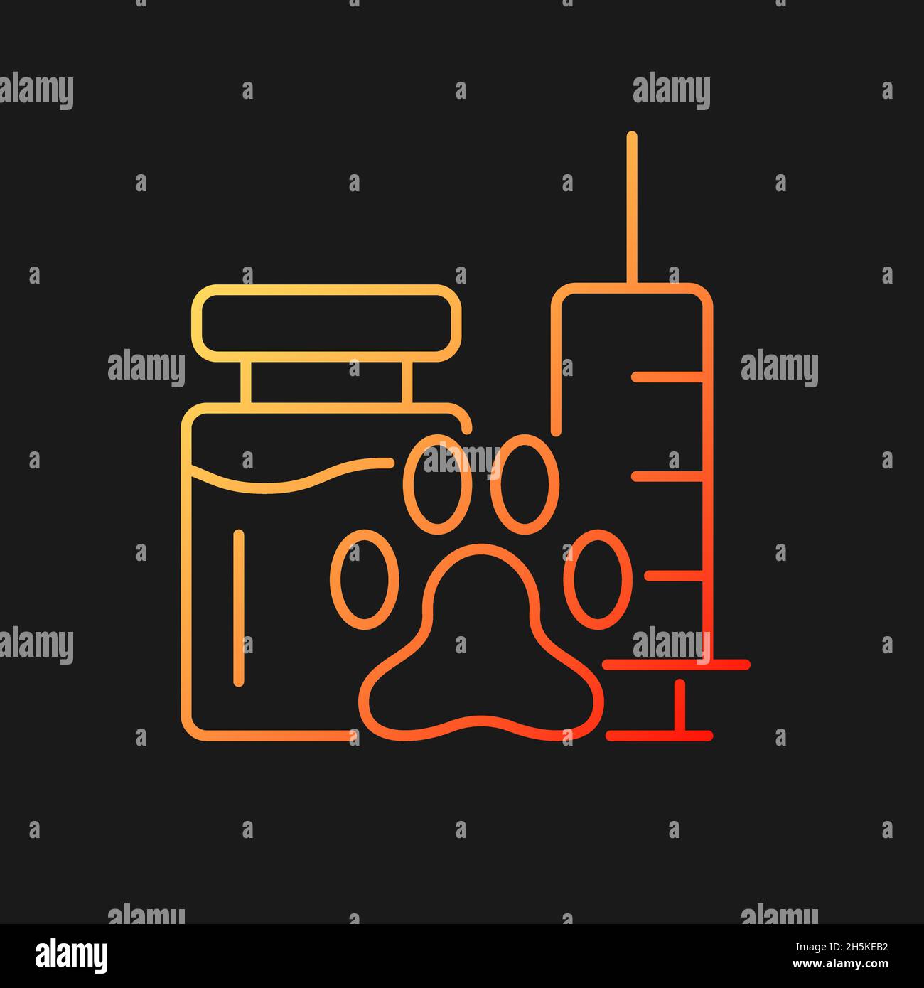 Vaccine gradient vector icon for dark theme Stock Vector