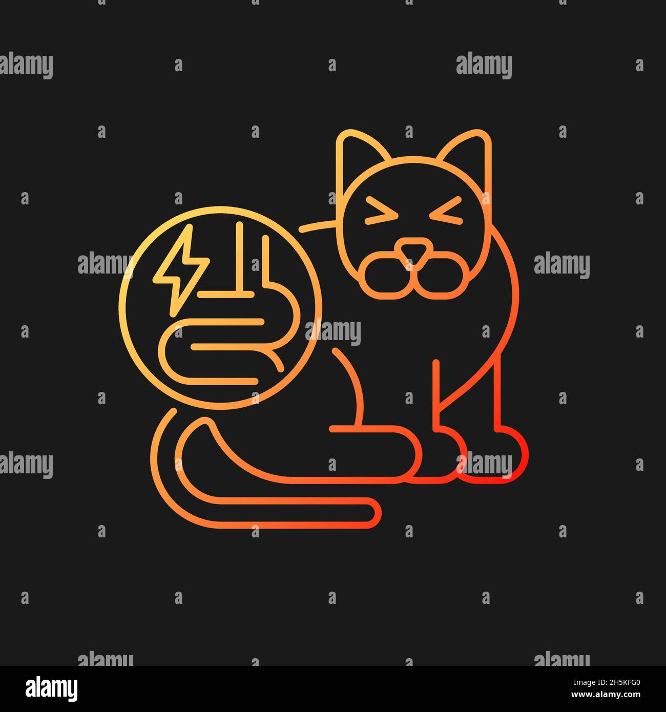 Pet IBD gradient vector icon for dark theme Stock Vector
