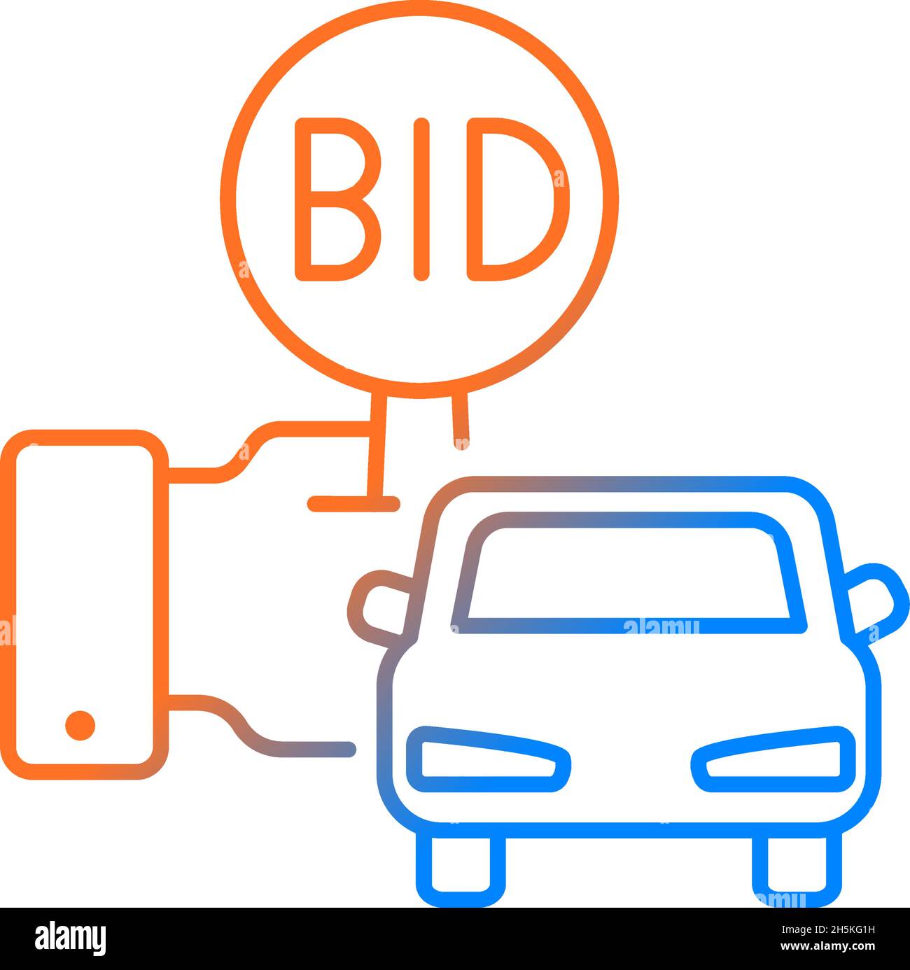 Vehicle auction gradient linear vector icon Stock Vector