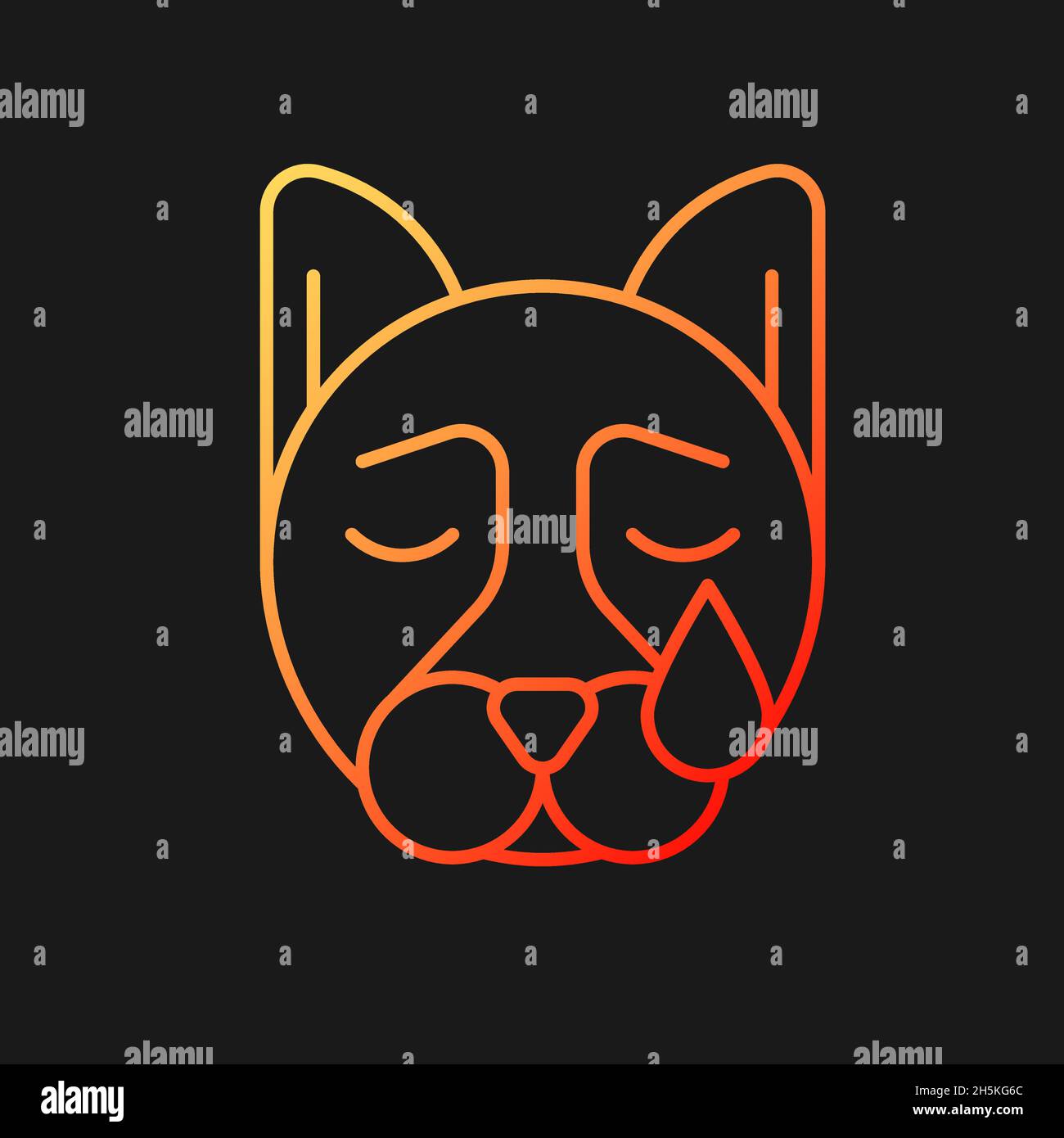Pet depression gradient vector icon for dark theme Stock Vector
