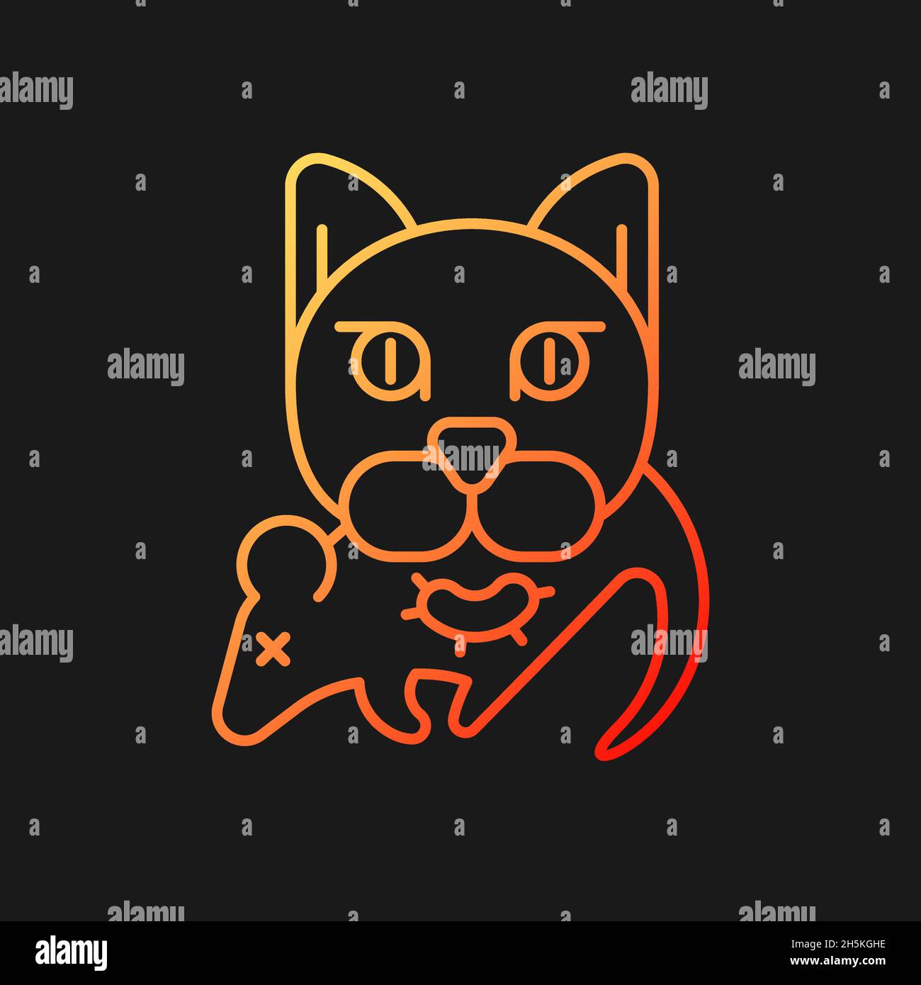 Toxoplasmosis gradient vector icon for dark theme Stock Vector
