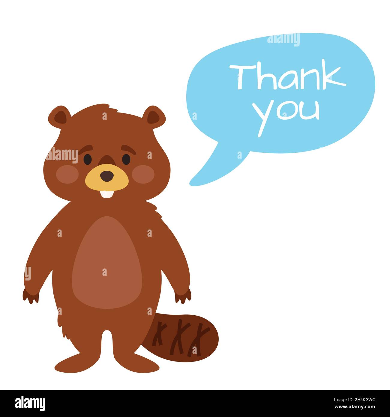 Vector cartoon style illustration of a beaver. Stock Vector