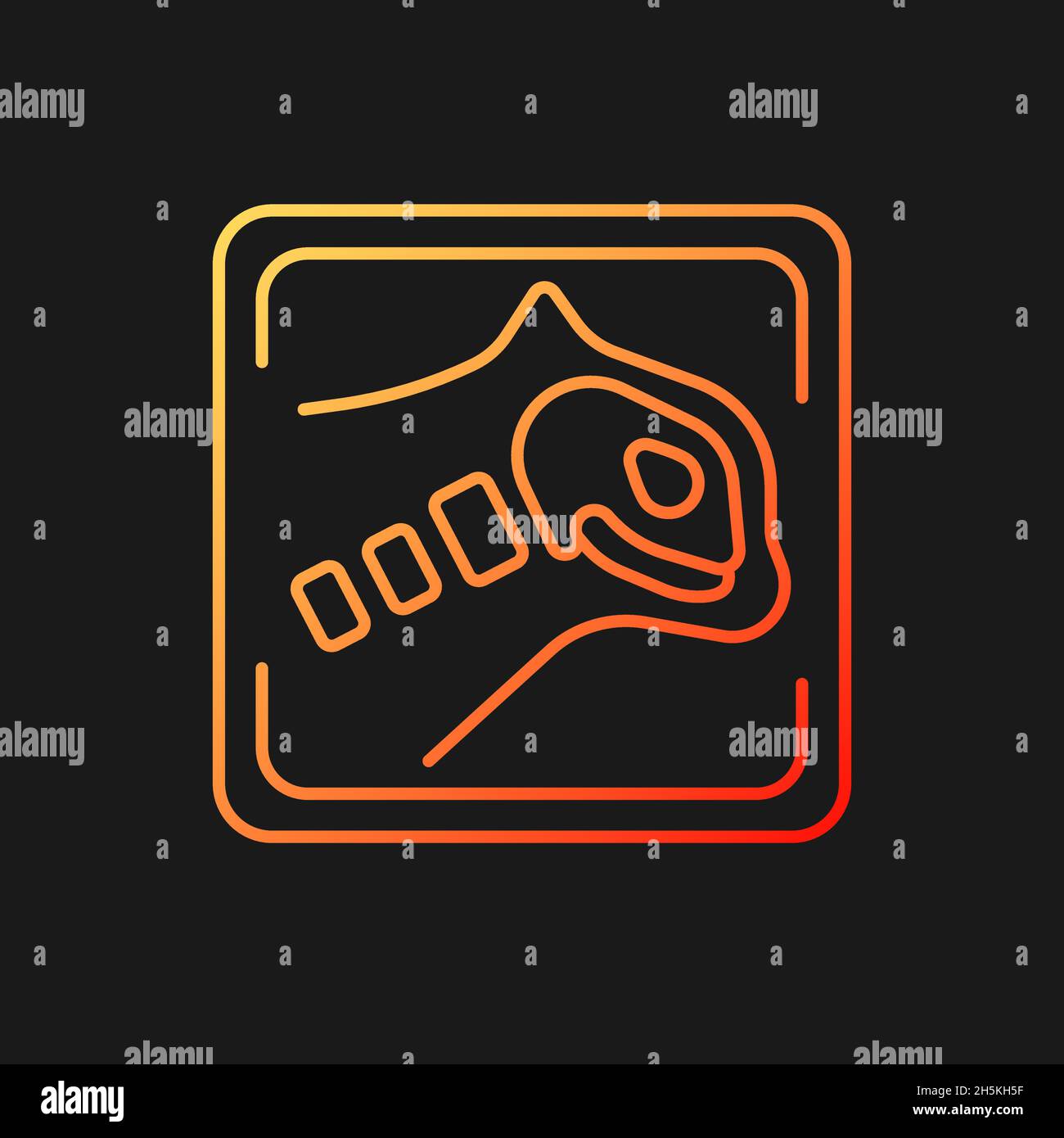 Pet x rays gradient vector icon for dark theme Stock Vector