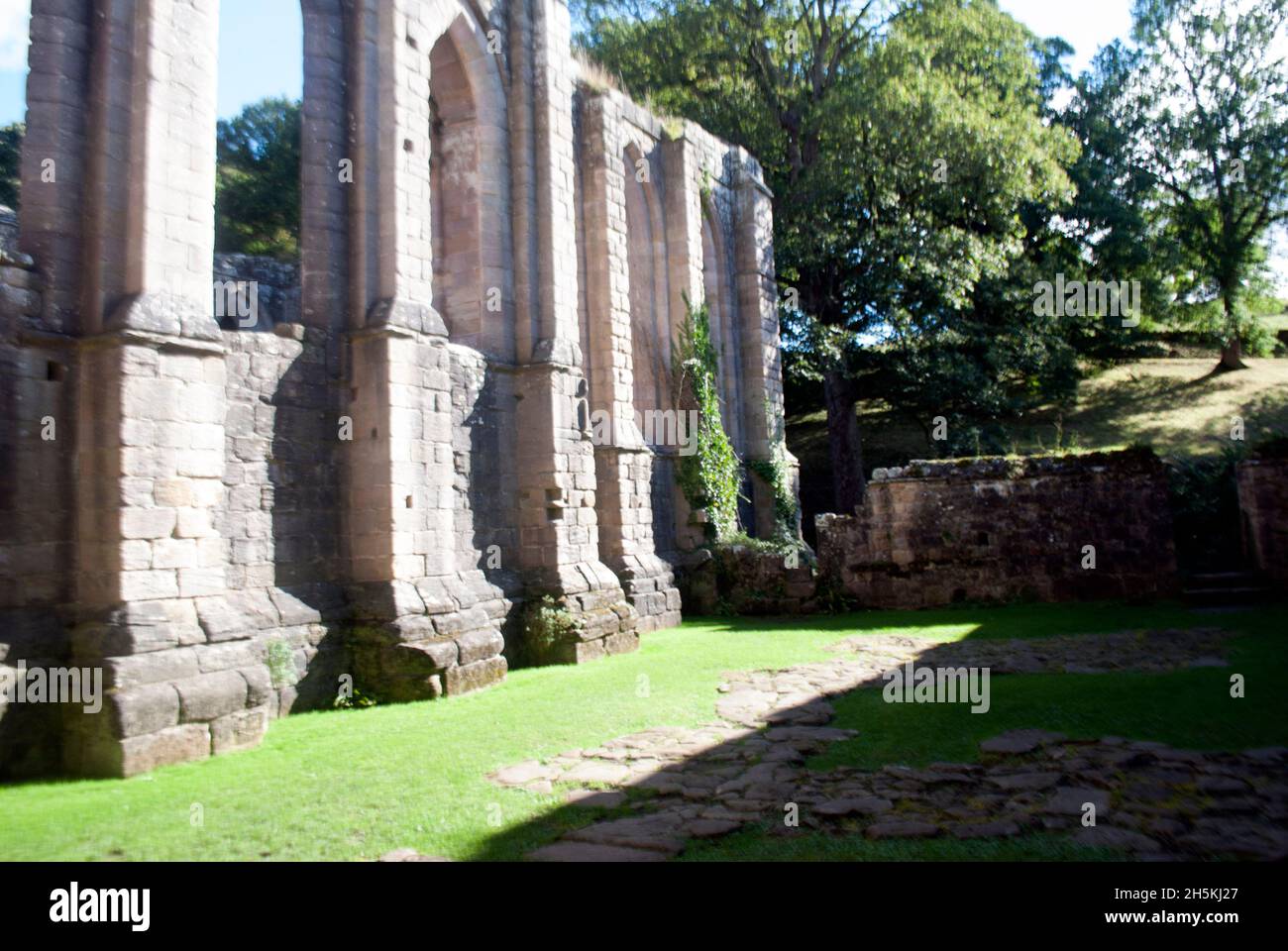 Wall of the Refectory from The Buttery at Fountains Abbey, Aldfield, near Ripon, North Yorkshire