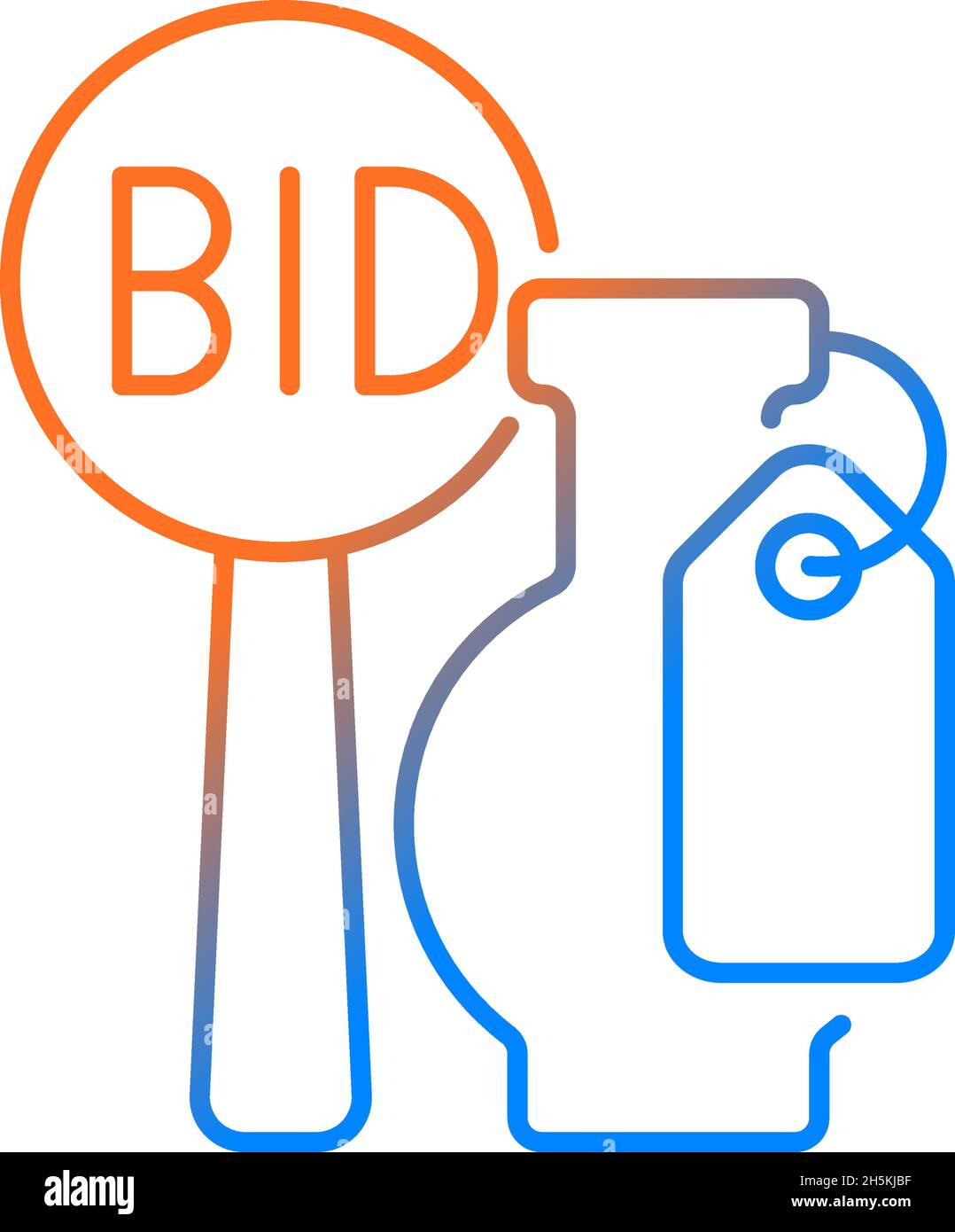 Art auction gradient linear vector icon Stock Vector