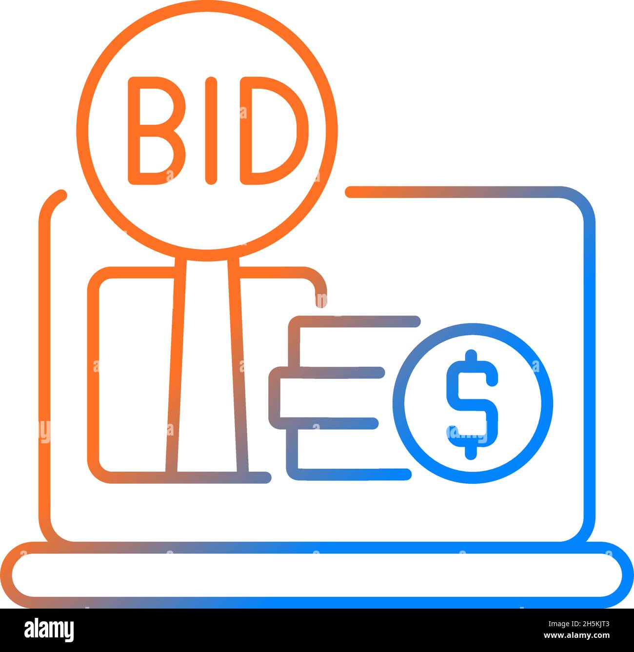 Online auction gradient linear vector icon Stock Vector