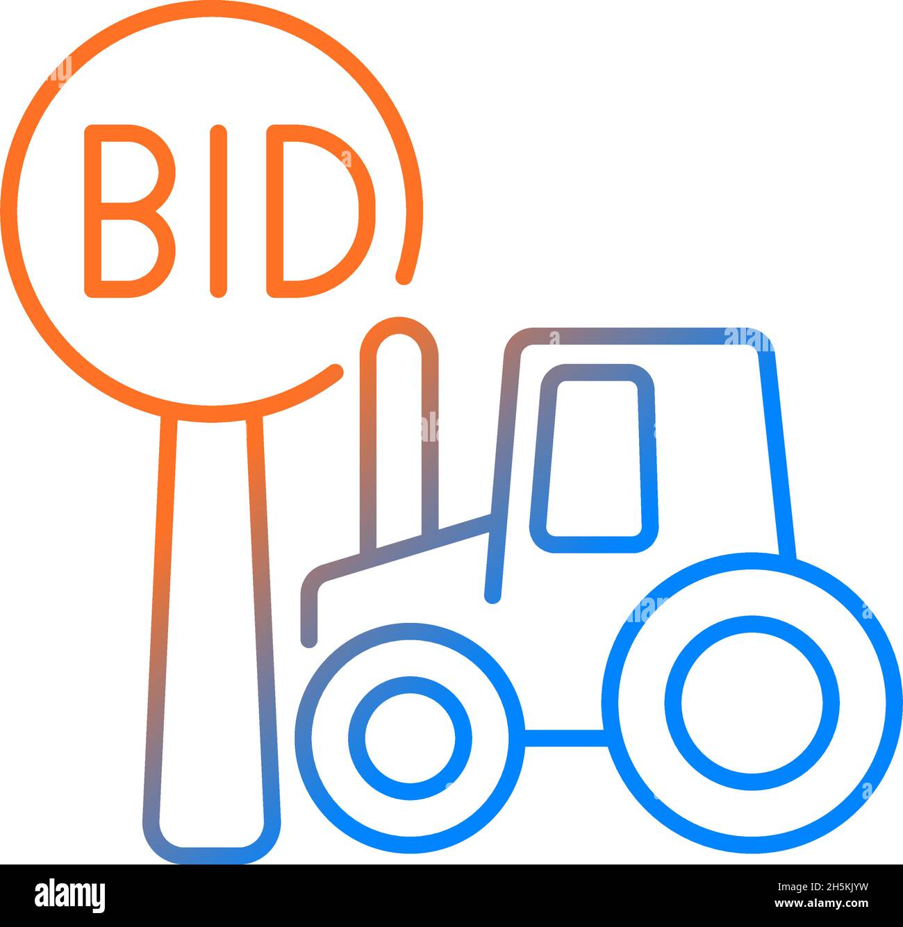 Farm auction gradient linear vector icon Stock Vector