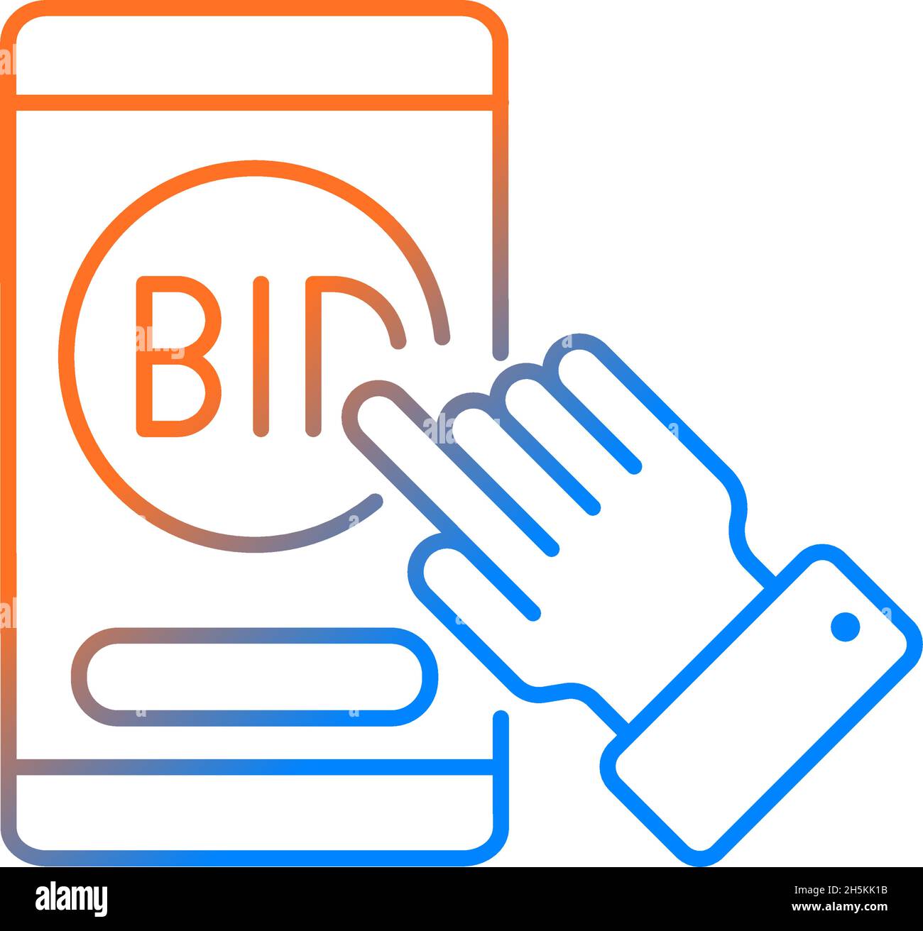 Auction mobile app gradient linear vector icon Stock Vector