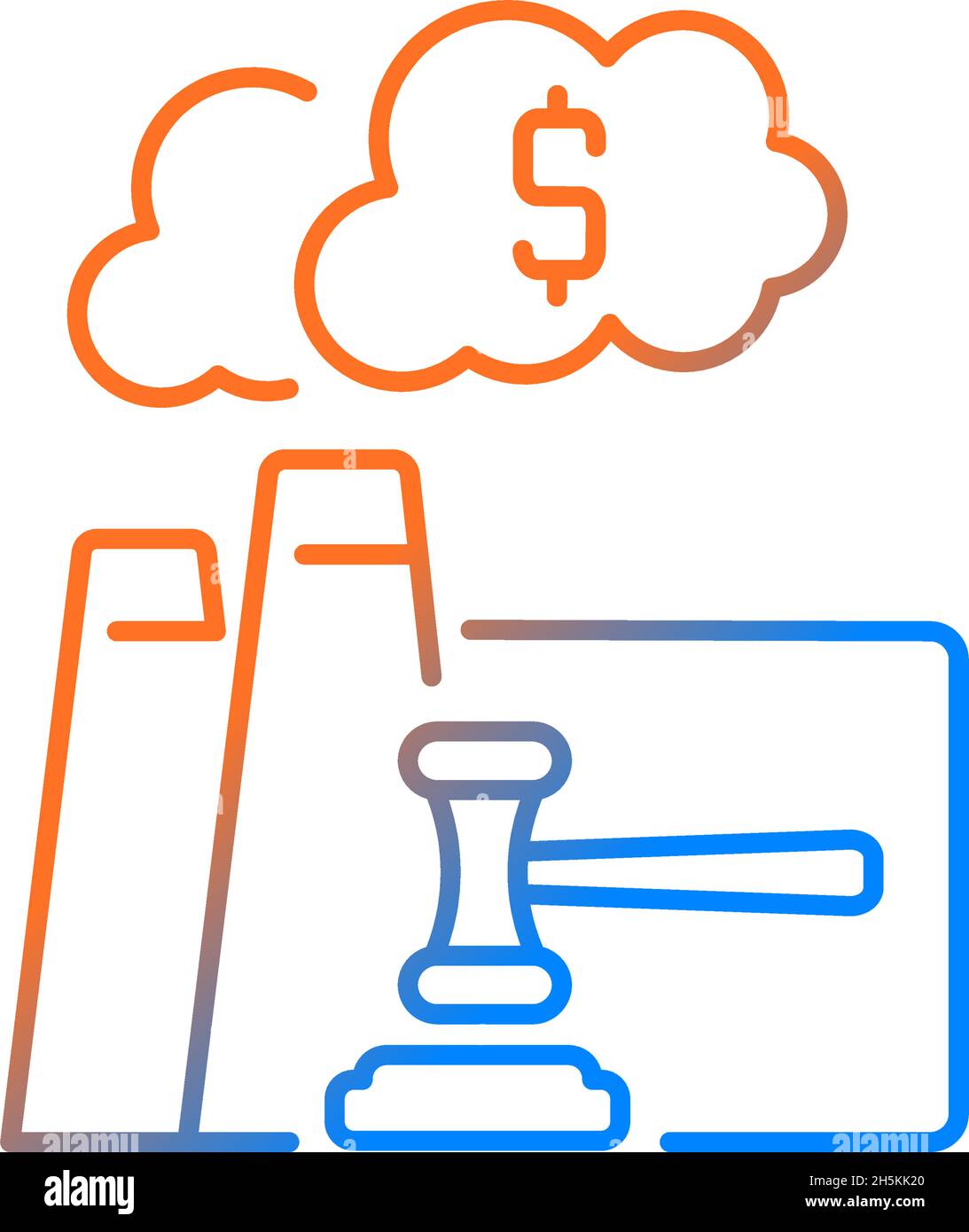 Emission auction gradient linear vector icon Stock Vector