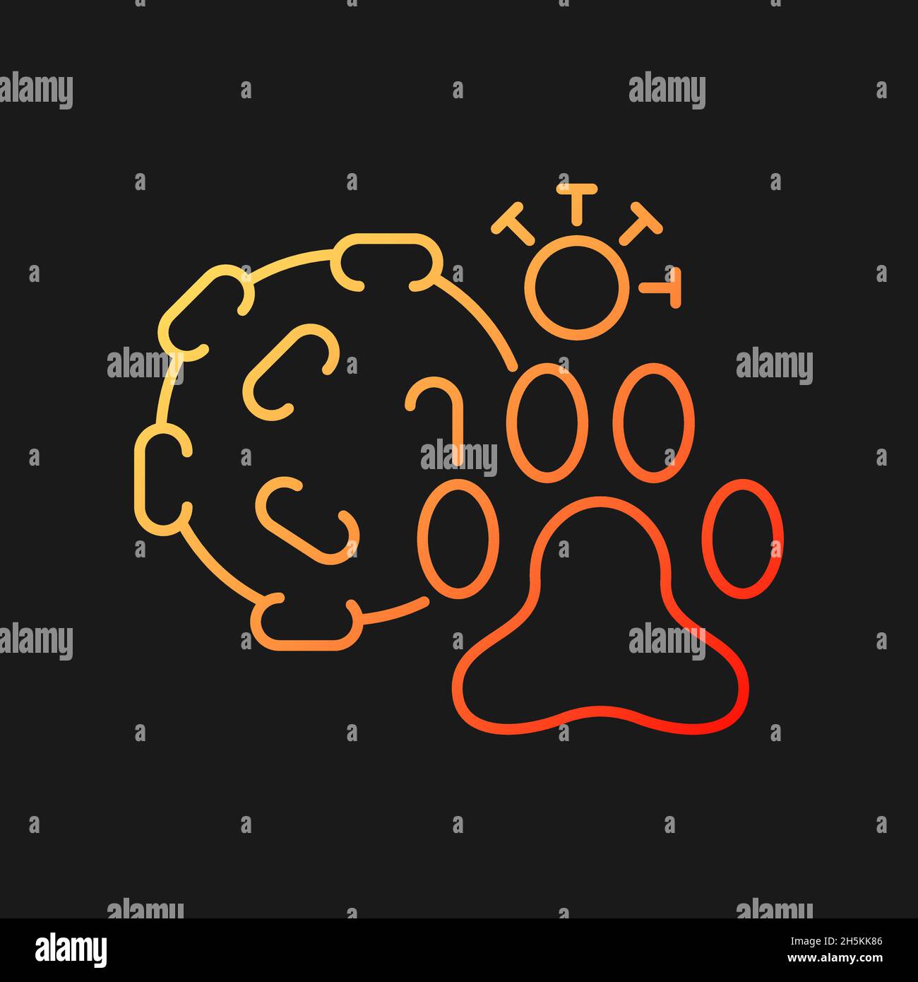 Animal virus gradient vector icon for dark theme Stock Vector