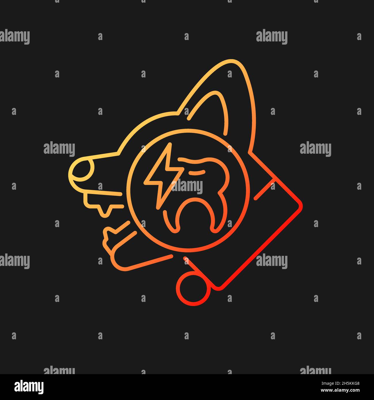 Periodontal disease gradient vector icon for dark theme Stock Vector