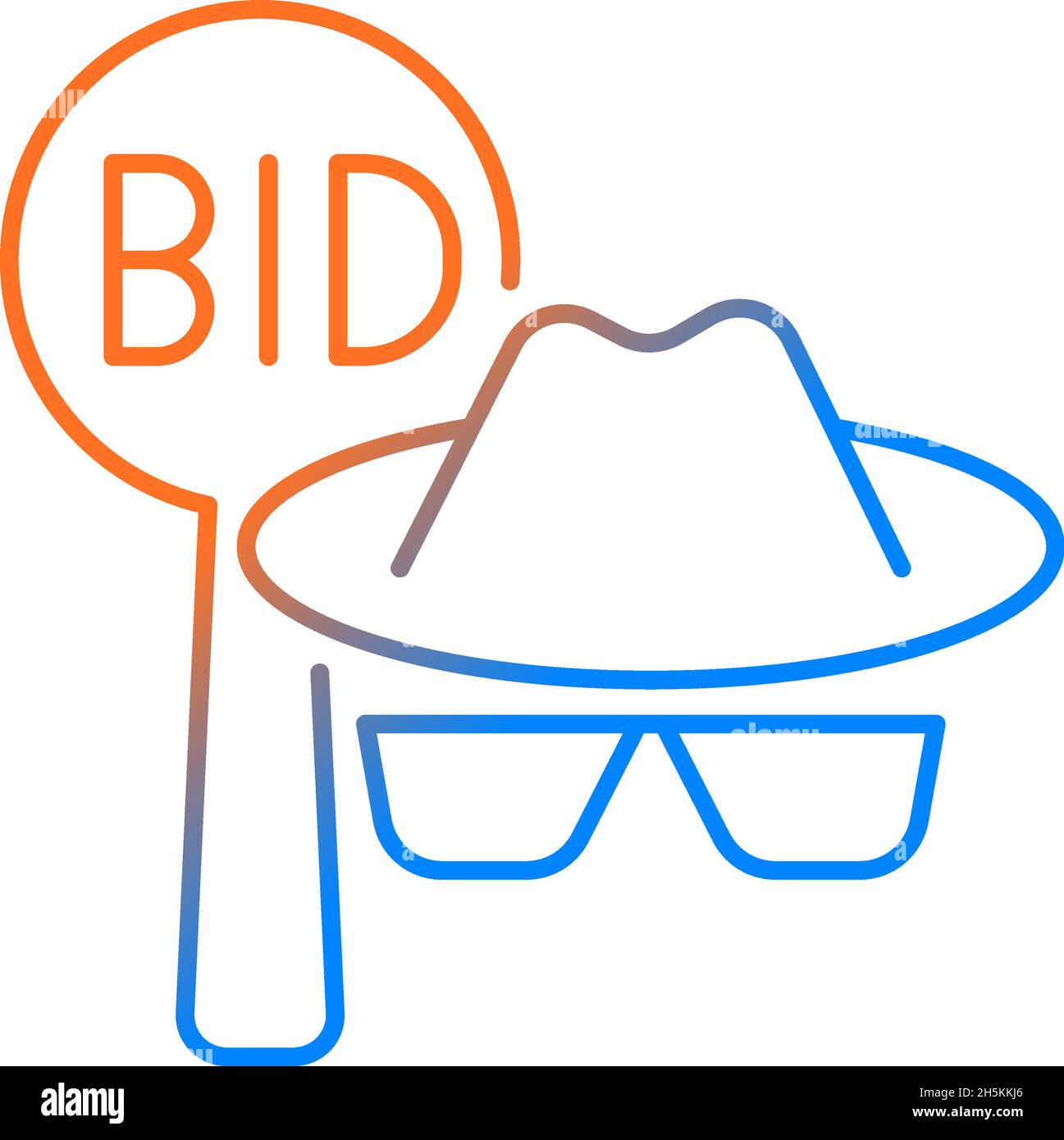 Silent auction gradient linear vector icon Stock Vector
