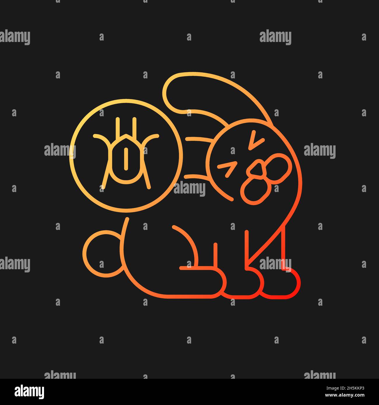 Ear infection gradient vector icon for dark theme Stock Vector