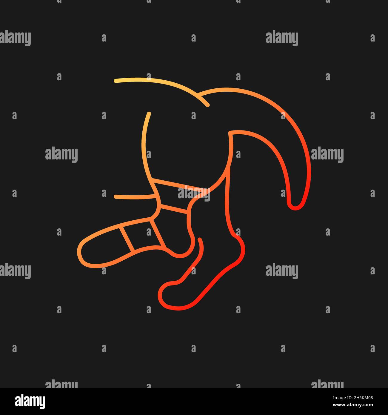 Pet sprain gradient vector icon for dark theme Stock Vector
