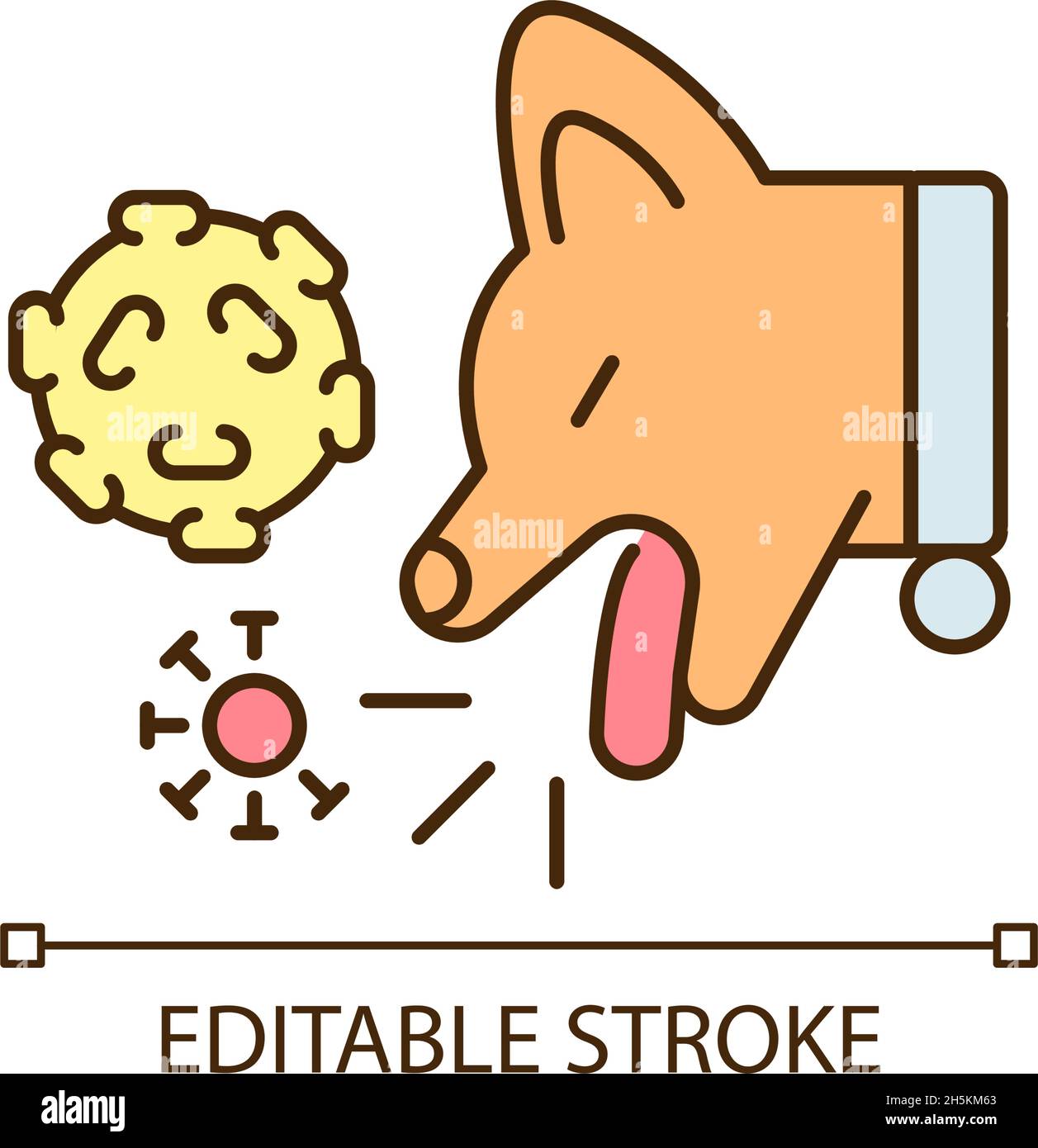 Kennel cough RGB color icon Stock Vector