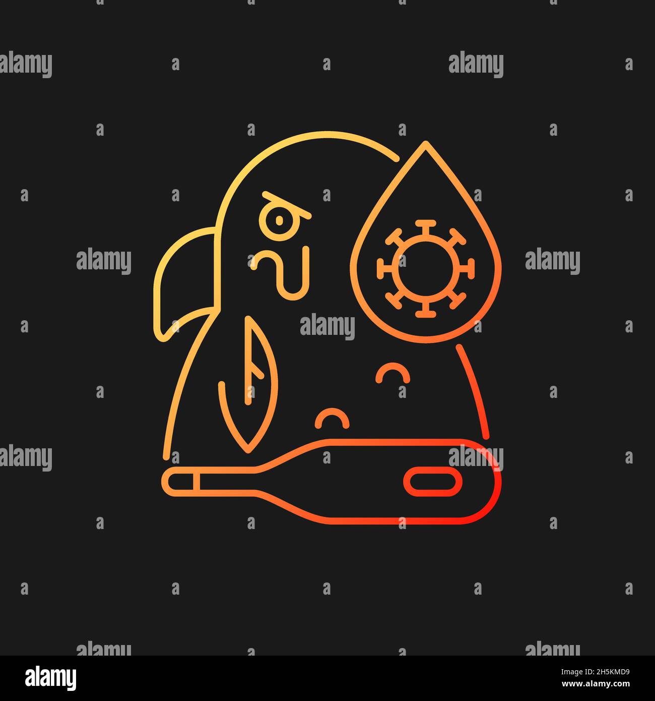 Psittacosis gradient vector icon for dark theme Stock Vector