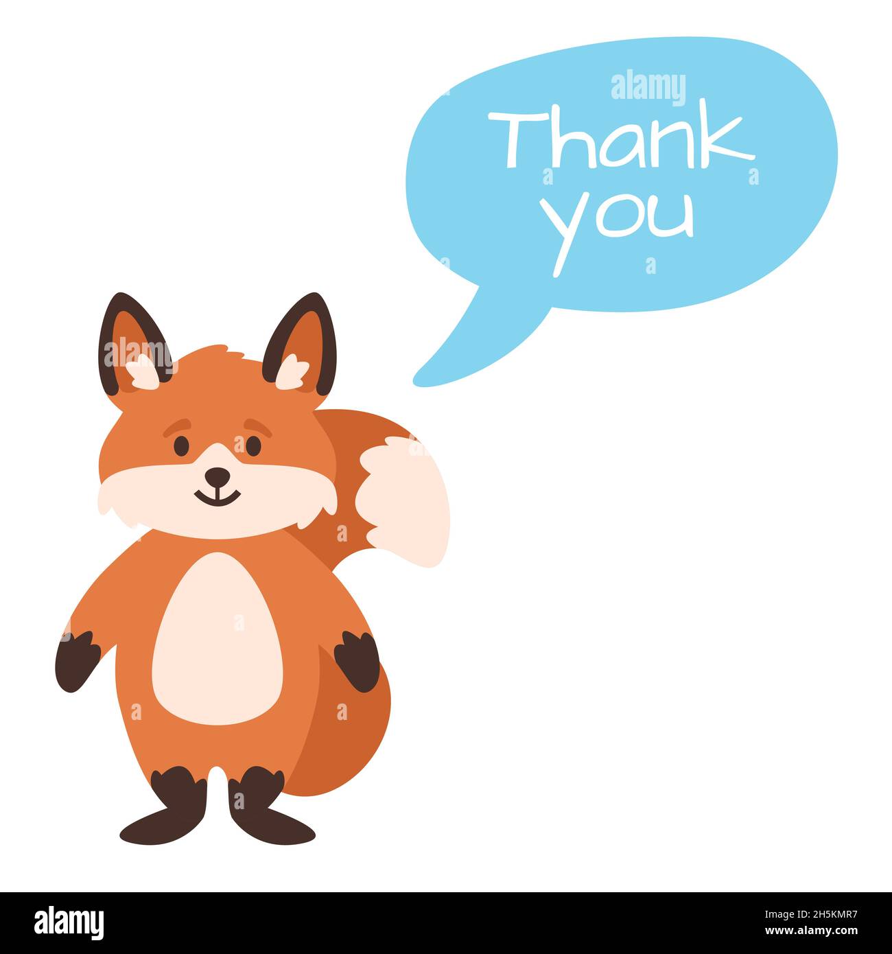 cartoon style illustration of a cute fox. Stock Vector
