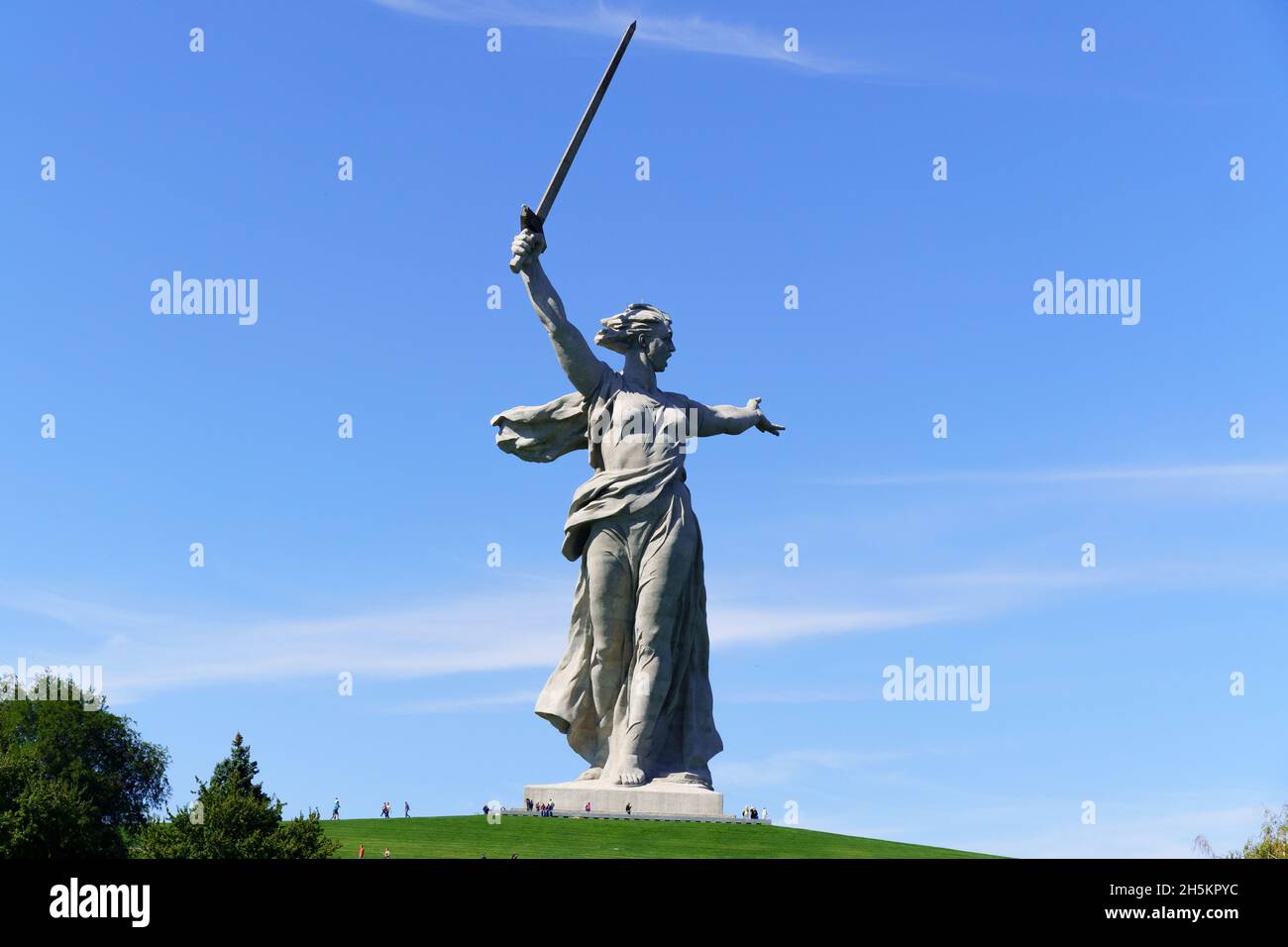 Volgograd, RussiaSeptember 16, 2021 Motherland monument in Mamaev Hill War Memorial. One of