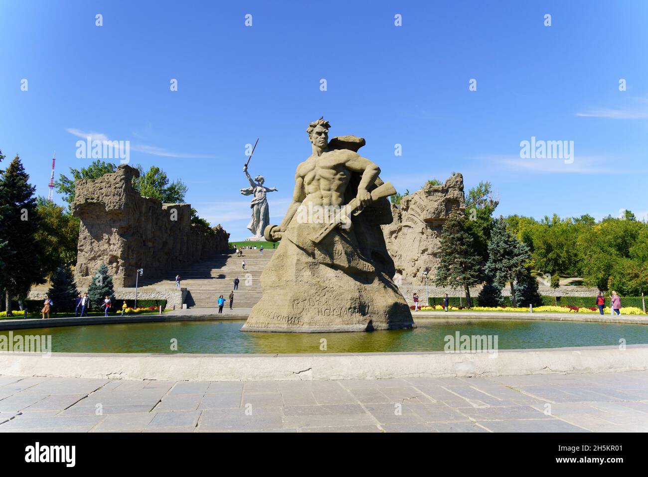 Volgograd, RussiaSeptember 16, 2021 Motherland monument in Mamaev Hill War Memorial. One of
