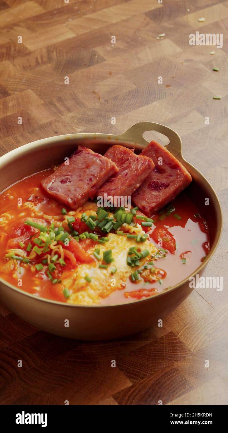 An Asian meal on the ground Stock Photo