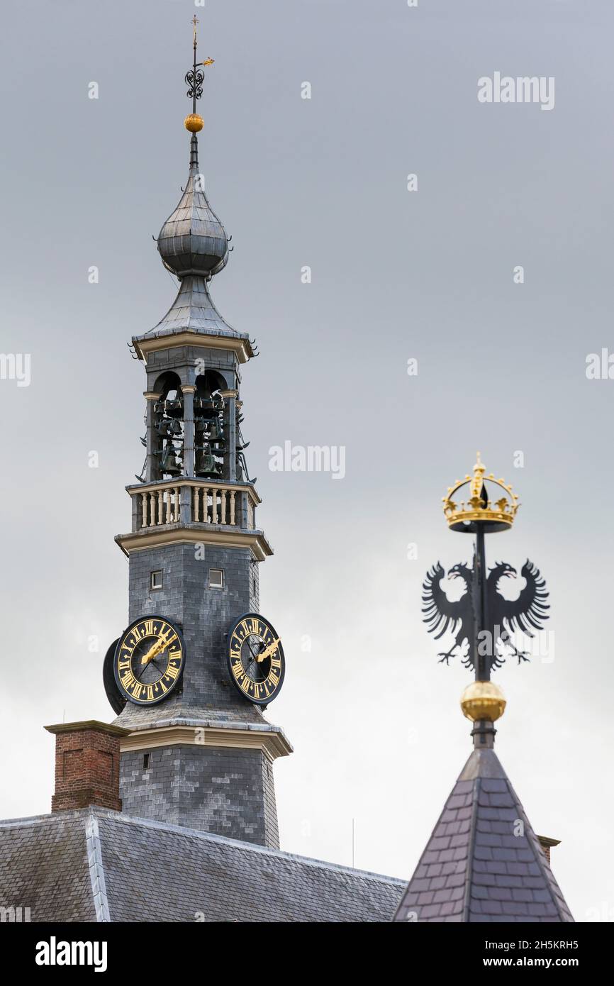 Clock tower of City Hall, Den Bosch, Netherlands; 's-Hertogenbosch, North Brabant, Netherlands Stock Photo