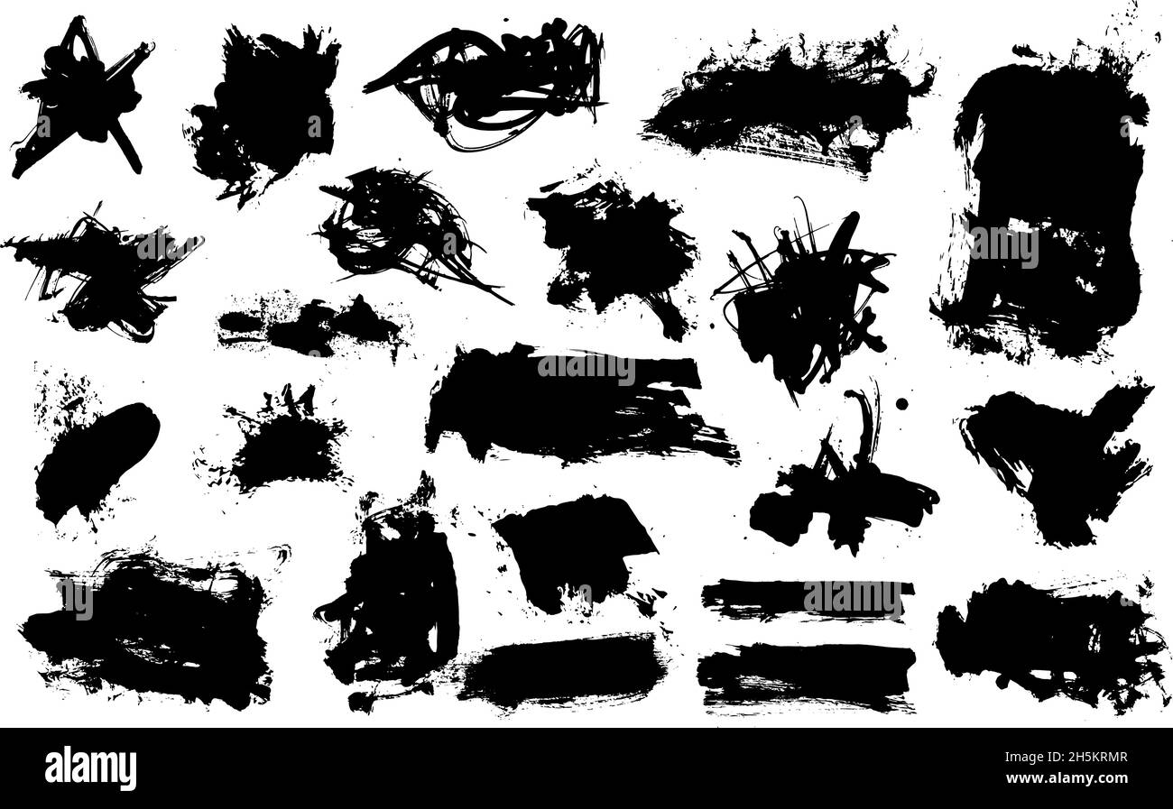 Set of ink spots and stains. For brush strokes. Effect paint. drops. vector Stock Vector