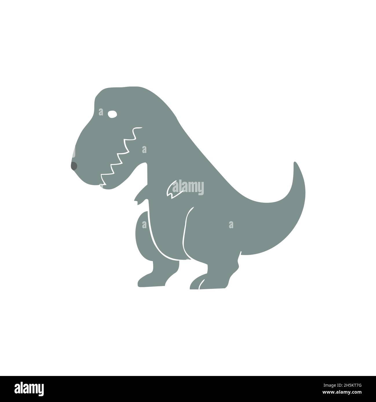 Cute unhappy dinosaur. T-rex vector illustration. Stock Vector