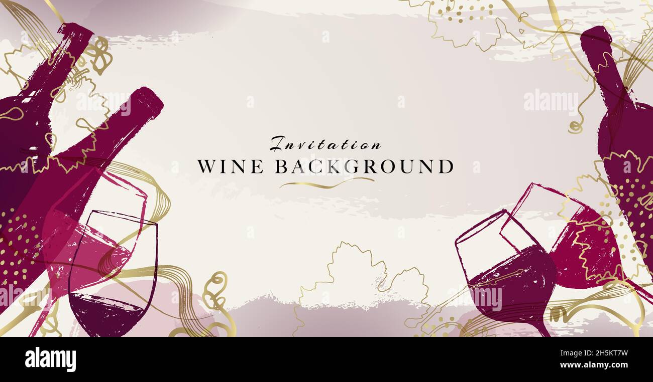 Elegant wine background design. Modern illustration wine glass and